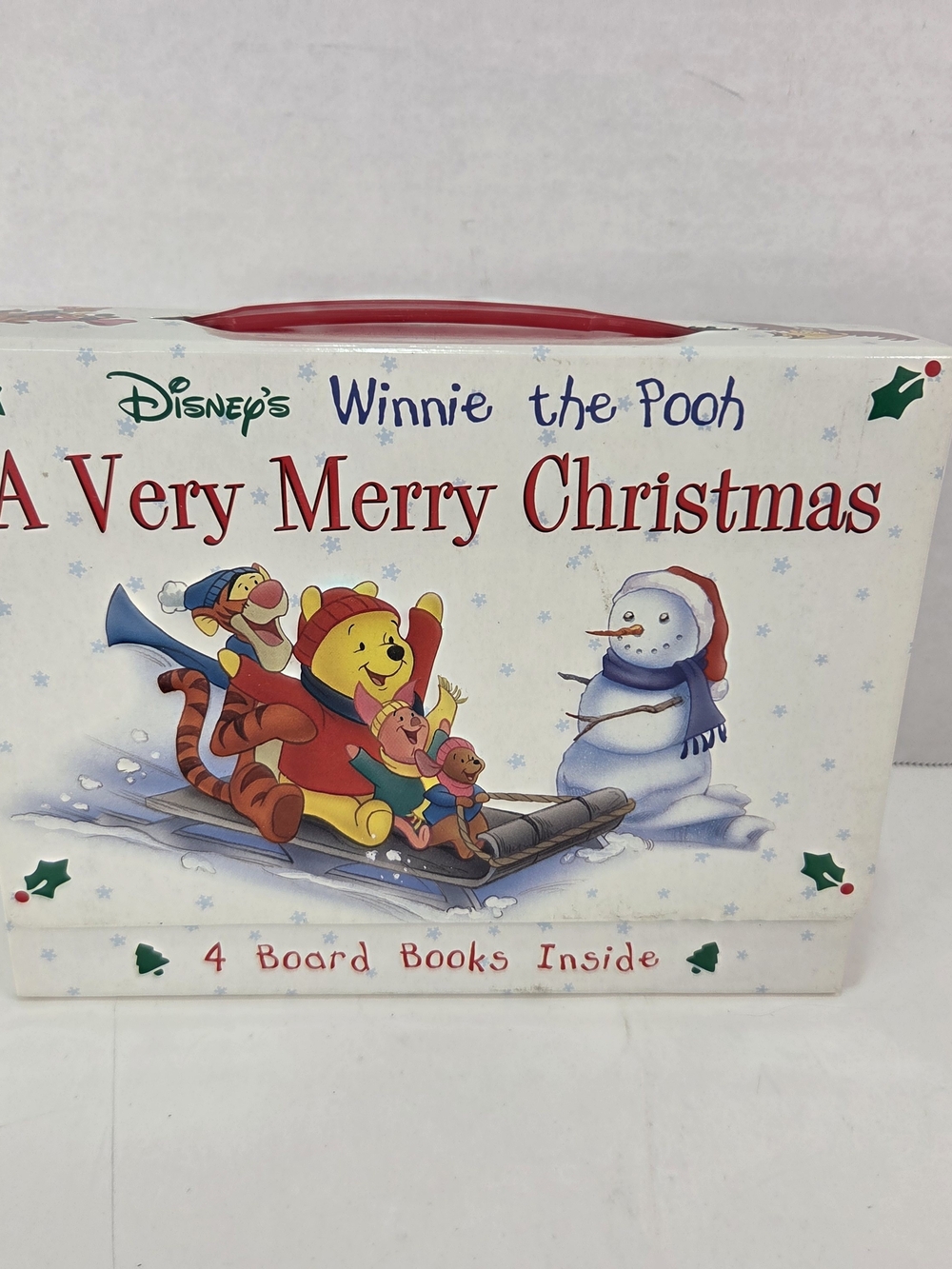 Disney Winnie the Pooh A Very Merry Christmas Board Book Set - Red Handle